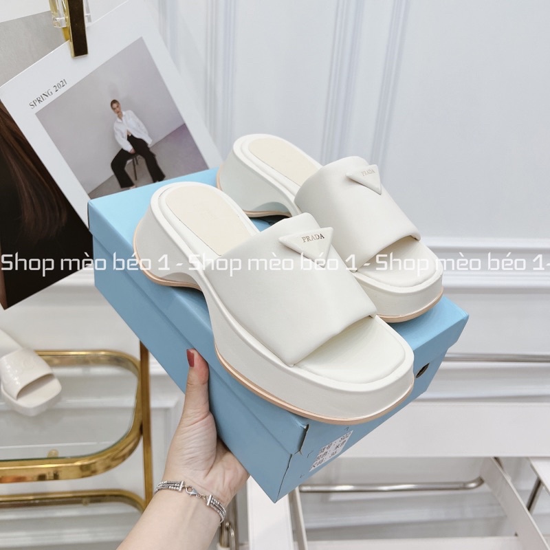 Dép prd quai ngang đế loe cao fullbox