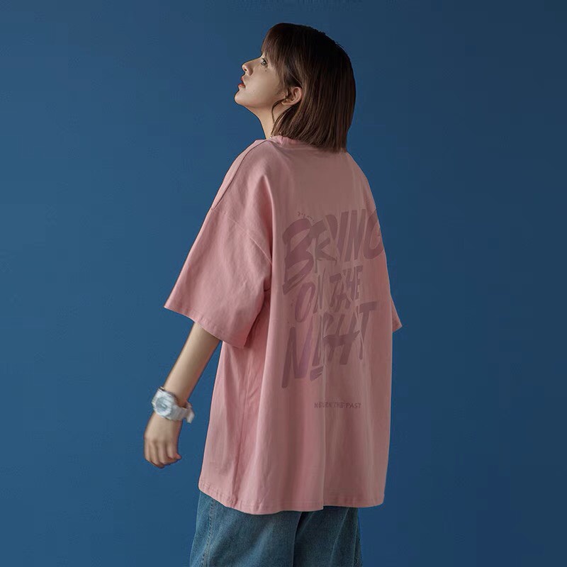 { 4 màu } Áo thun tay lỡ from rộng [BRING ON THE NIGHT] KL Unisex