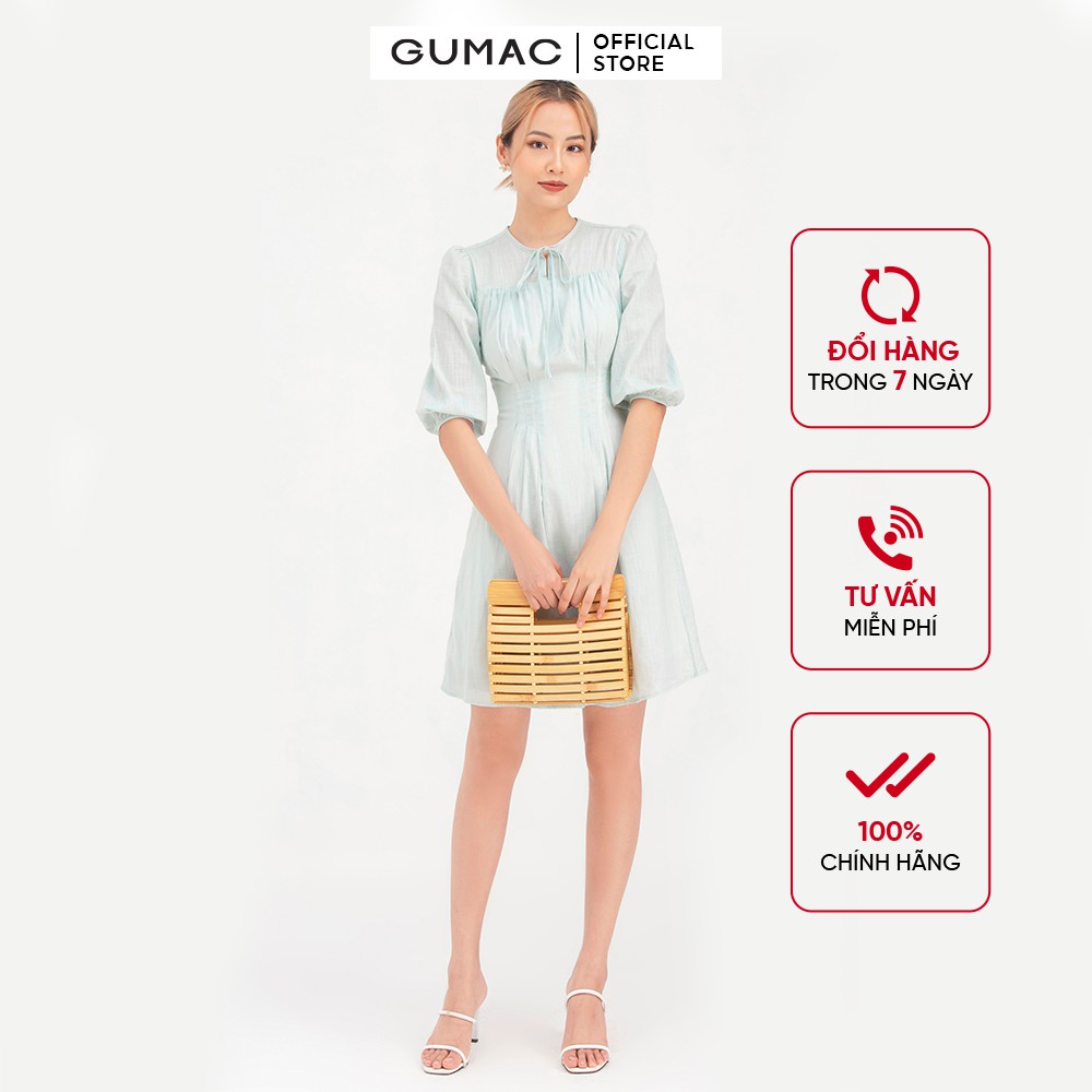 Đầm nữ GUMAC xếp ly ngực nhẹ nhàng cá tính DB718