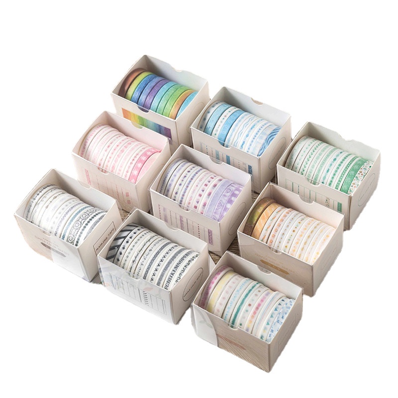 Bộ 10 Cuộn Băng Keo Giấy Trang Trí DIY Dễ Thương