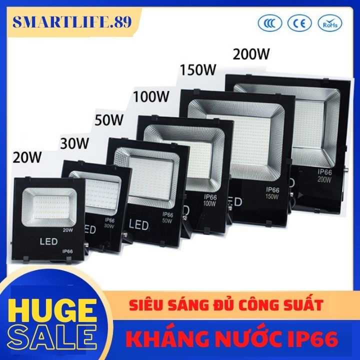 Đèn pha LED COB 10w 20w 50w 100w siêu sáng chống nước kháng nước ip66 cao cấp đủ công suất