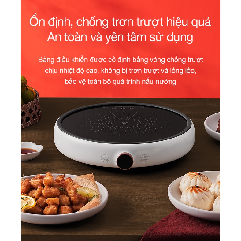 Chảo gang nướng XM Zhiwuzhu - Bếp từ XM Zhiwu Zhu với 99 mức nhiệt Bếp từ tròn