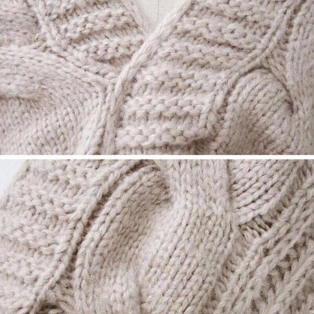 Khoác len cardigan xoắn vặn thừng cánh dơi