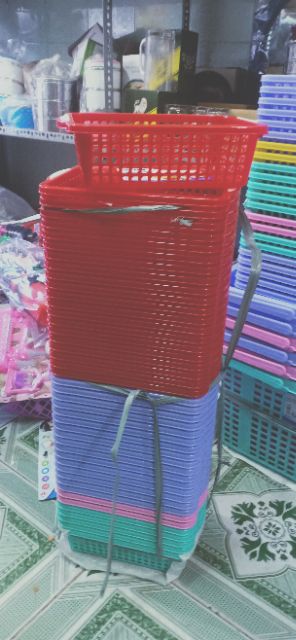 Combo 5 rổ nhựa chữ nhật Duy Tân