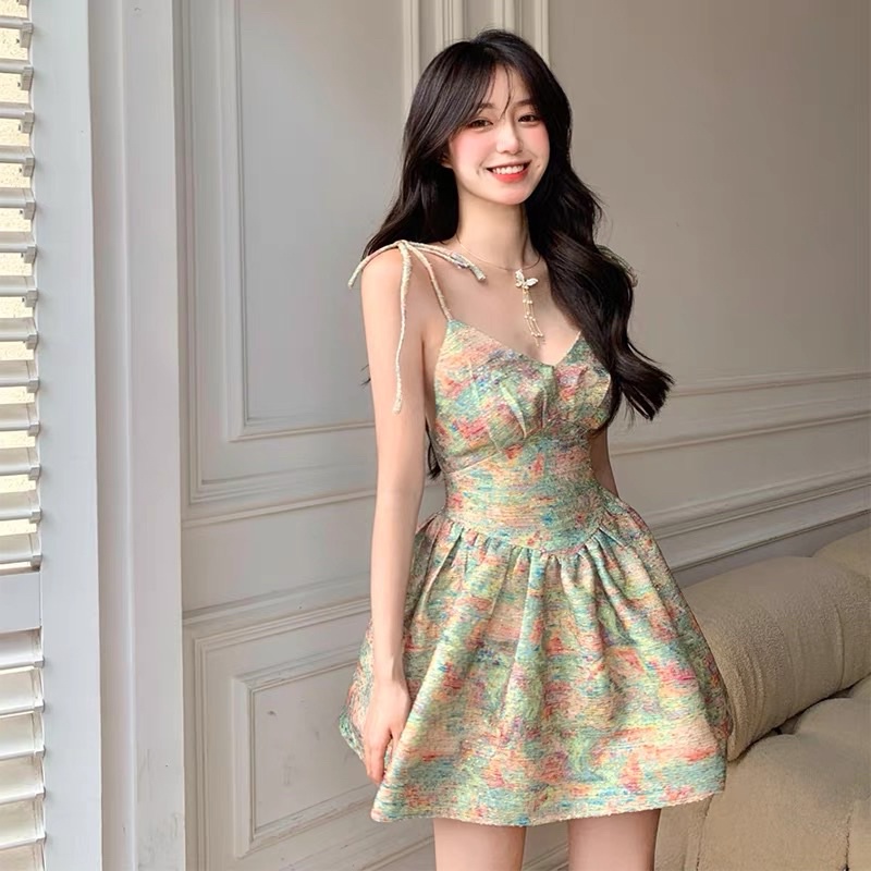 Váy tranh sơn dầu siêu sang