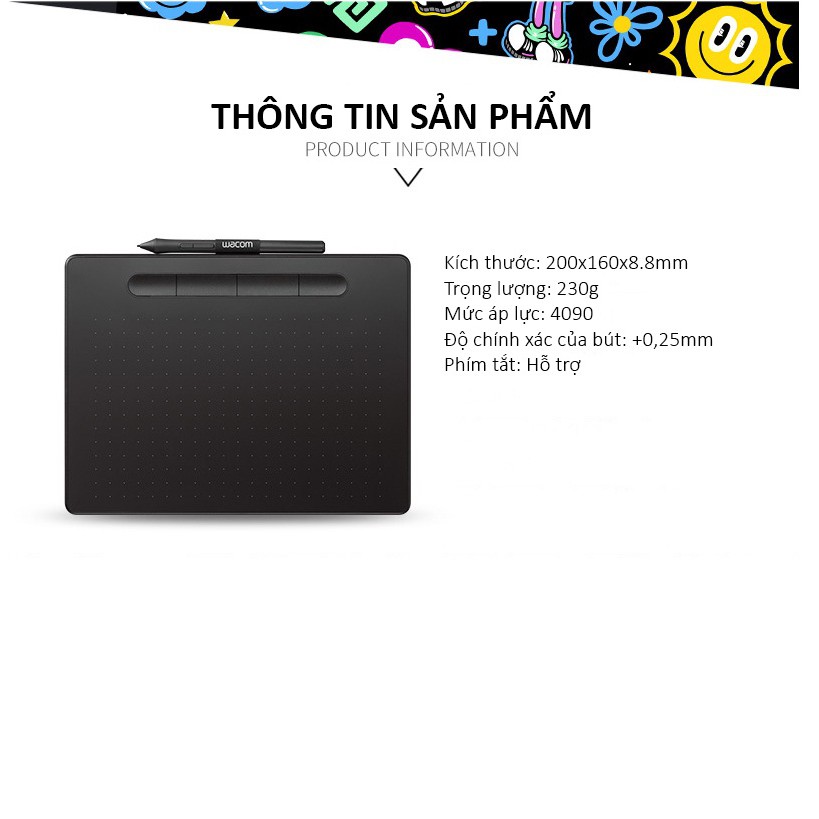 Bảng Vẽ Điện Tử Wacom Intuos CTL-4100/K0-C Kết Nối OTG Với Điện Thoại Android - cao cấp