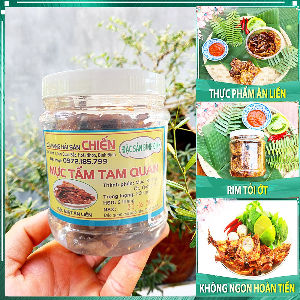 Mực Rim Sa Tế 250gr Mực Tẩm Gia Vị Nguyên Con Chuẩn Vị Siêu Ngon