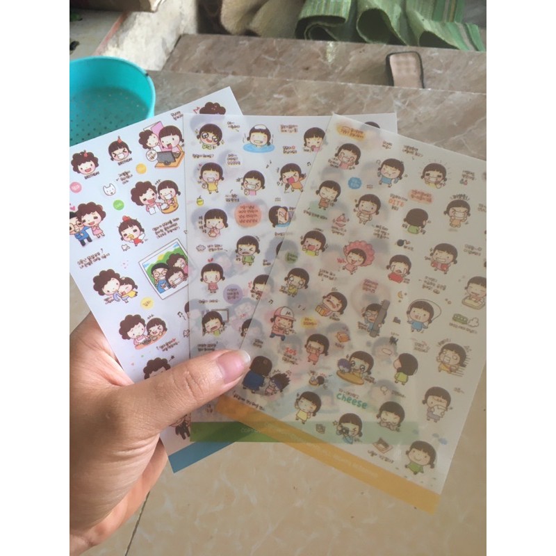 Sét 100 sticker cute ( có sẵn) Trang Trí Sổ Kế Hoạch, Nhật Ký - Phong Cách Hàn Quốc