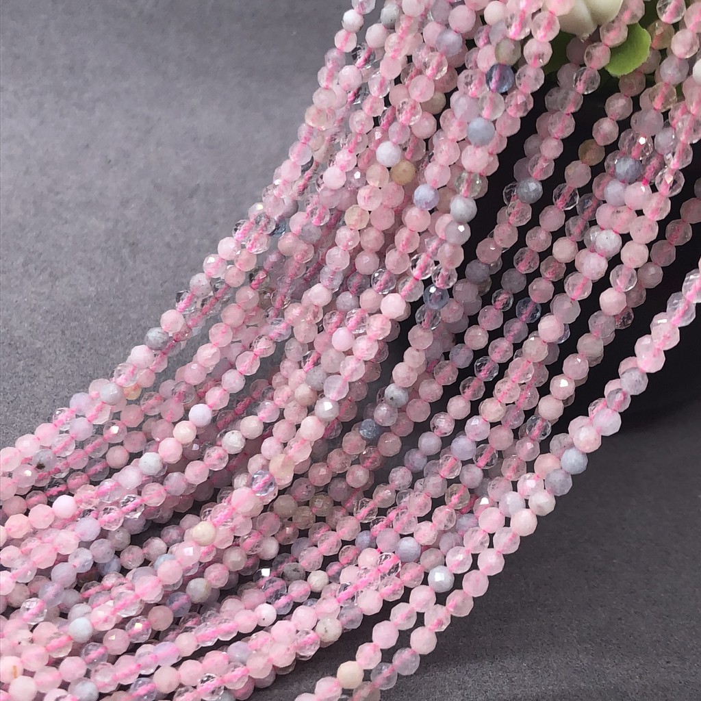 Chuỗi Hạt Đá Tự Nhiên 2 / 3 / 4mm Màu Hồng