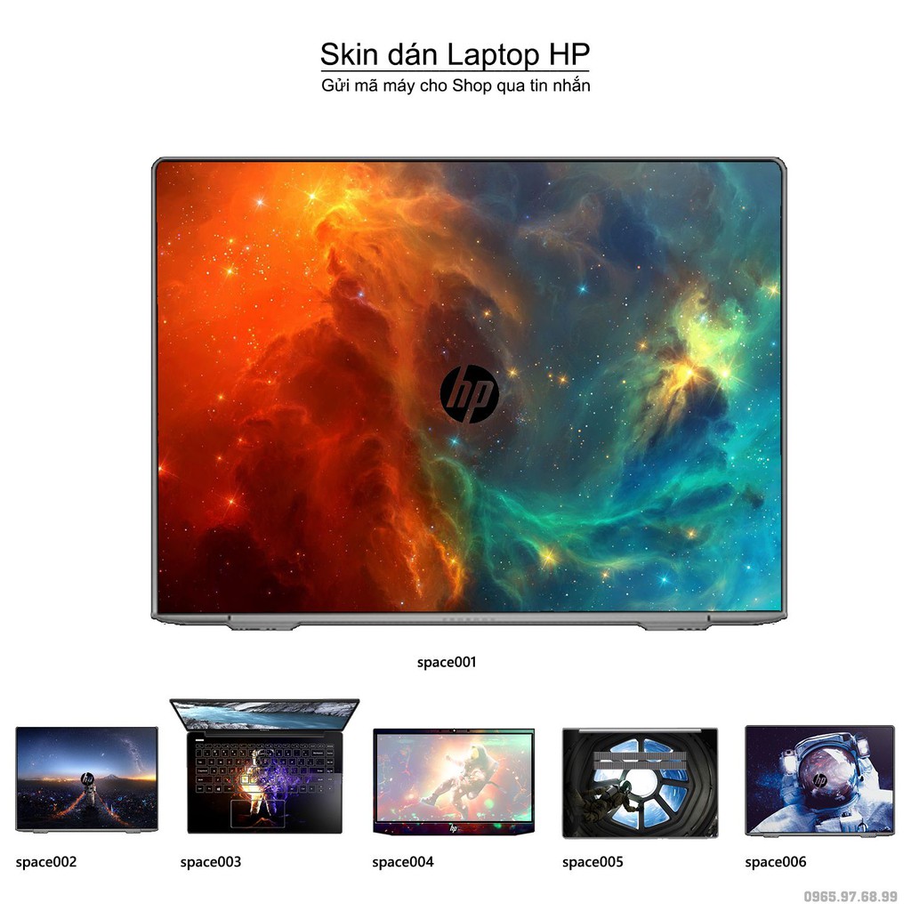 Skin dán Laptop HP in hình không gian (inbox mã máy cho Shop)
