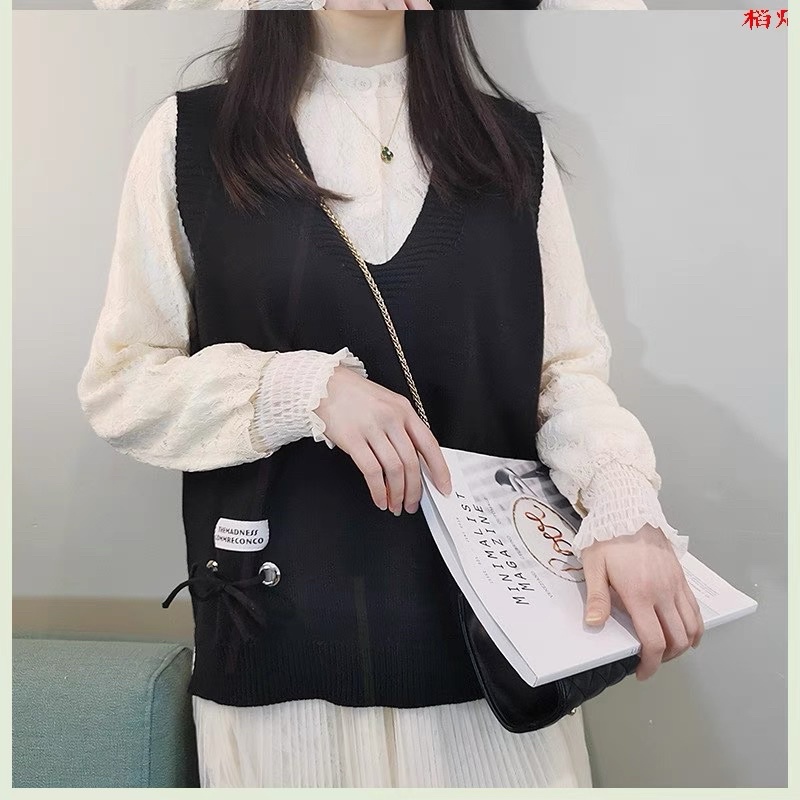 Áo ghi lên len cổ V màu trơn phong cách Hàn Quốc dễ thương GL01 | BigBuy360 - bigbuy360.vn