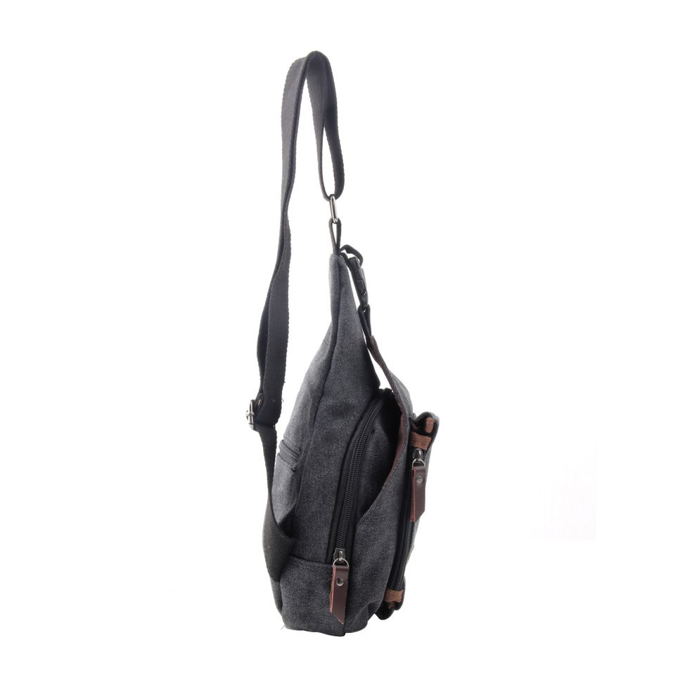 Túi canvas đeo ngực khóa kéo thời trang | BigBuy360 - bigbuy360.vn