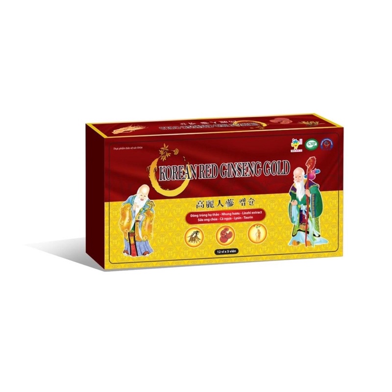 Viên bổ Korean Red Ginseng Gold giúp bồi bổ cơ thể, ăn ngủ ngon, cho người suy nhược cơ thể hộp cứng 60 viên