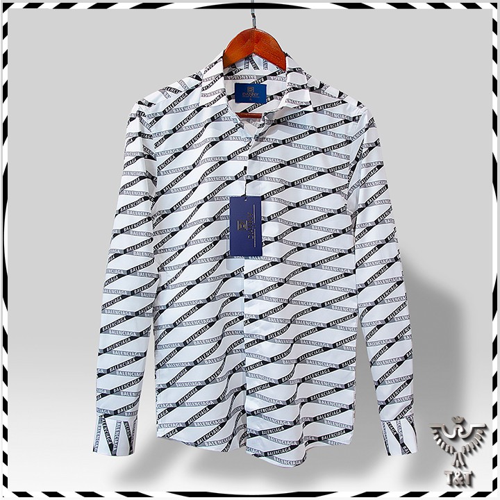 Áo Sơ Mi Họa Tiết Cao Cấp Form Chuẩn Chất Lụa Mát AS1107