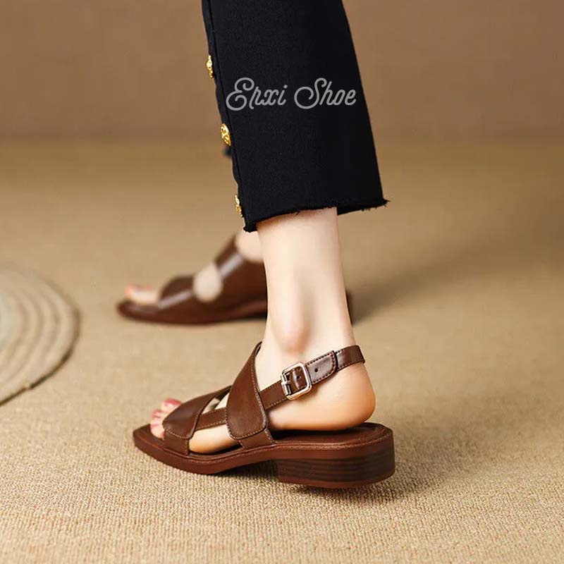 Oeteo Xăng đan Hở Ngón Đế Thấp Thời Trang Dành Cho Nữ