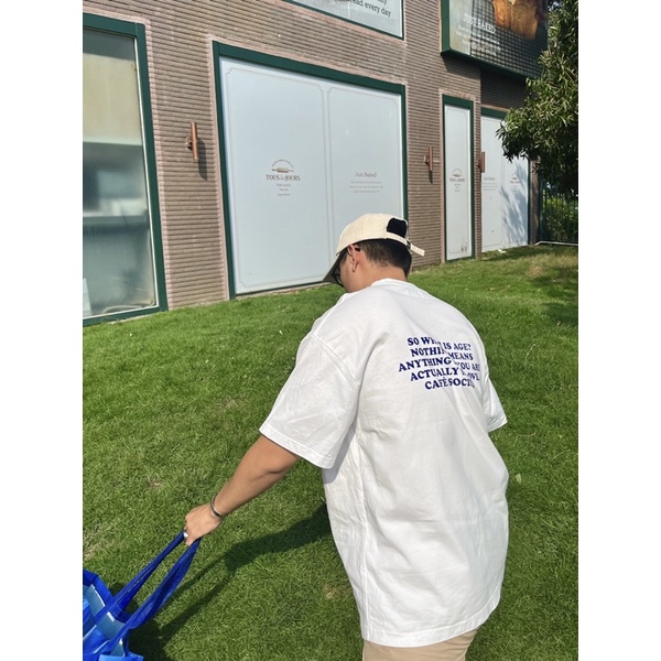 Áo thun CAFE SOCIETY chữ xanh dương