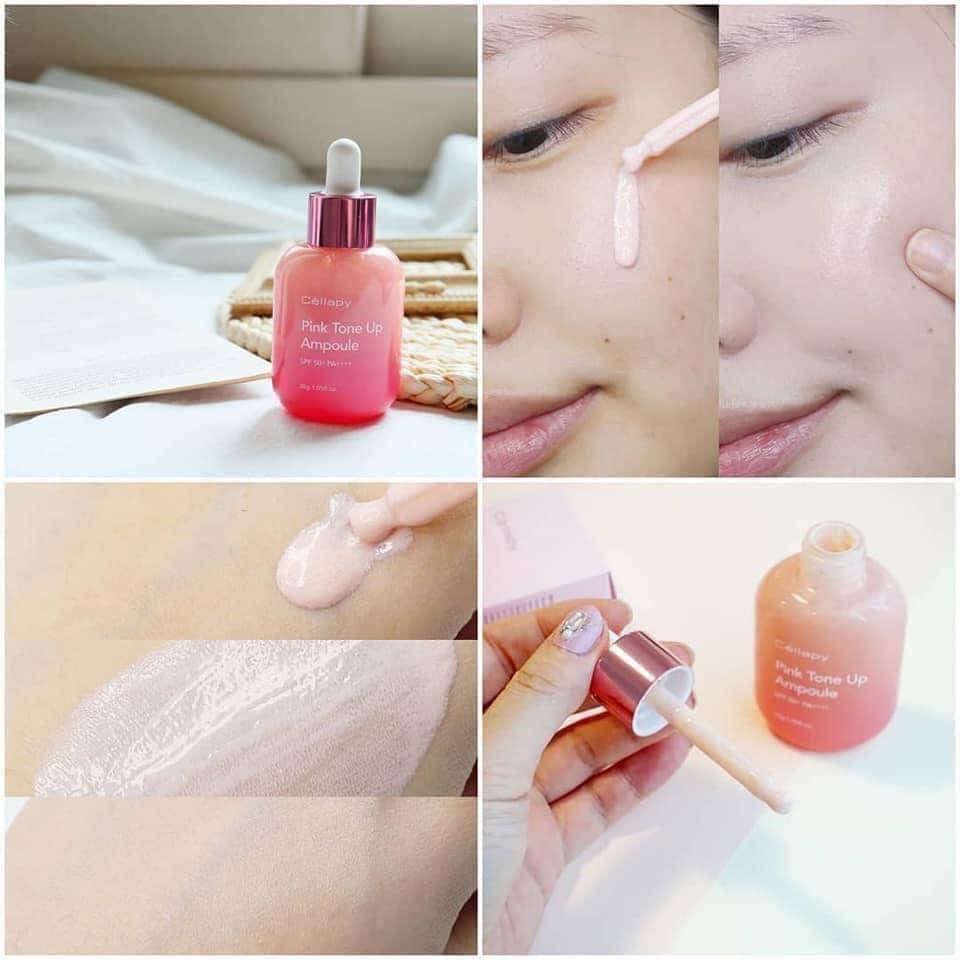 [Mã SKAMSALEP6 giảm 10% tối đa 100K đơn 150K] TINH CHẤT DƯỠNG TRẮNG CĂNG BÓNG NÂNG TONE DA CELLAPY PINK TONE UP AMPOULE | BigBuy360 - bigbuy360.vn