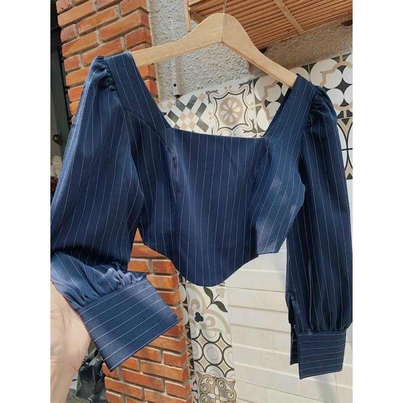 Áo croptop khoét eo cổ vuông tay phồng (kèm ảnh thật) | BigBuy360 - bigbuy360.vn