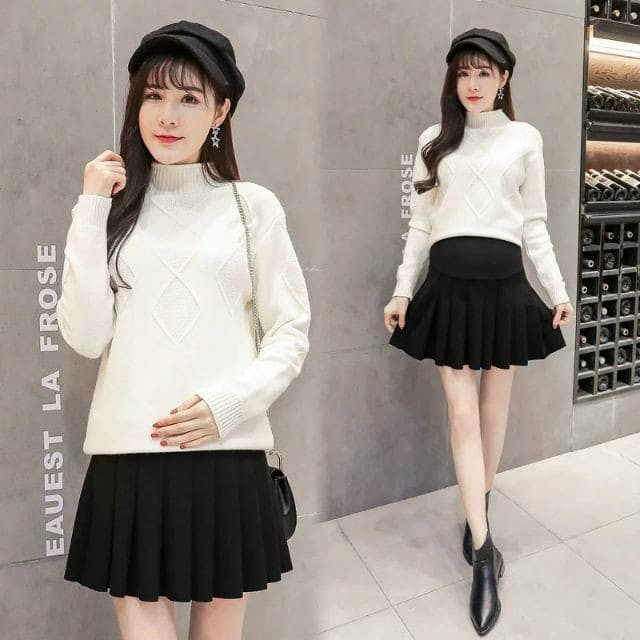 Chân váy bầu xếp ly có quần trong, hàng cao cấp