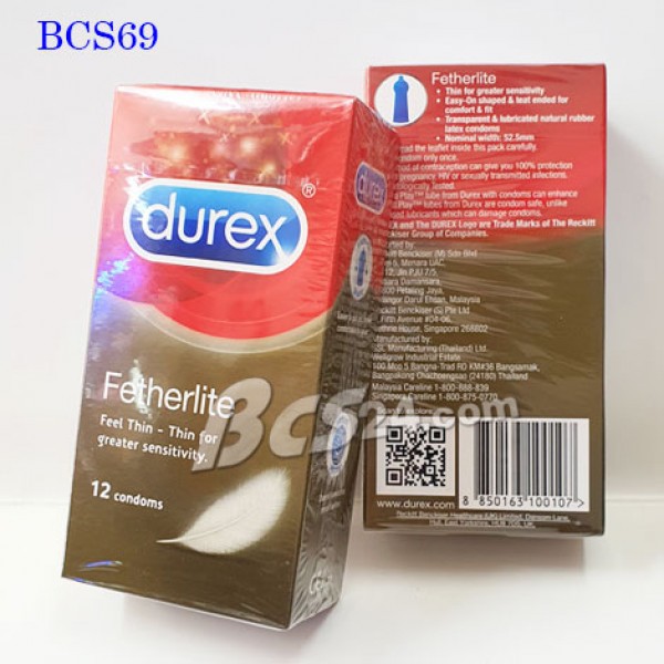 Bao Cao Su Không Mùi Durex Fetherlite hộp 12 cái - siêu mỏng - Combo mua 2 tặng 2