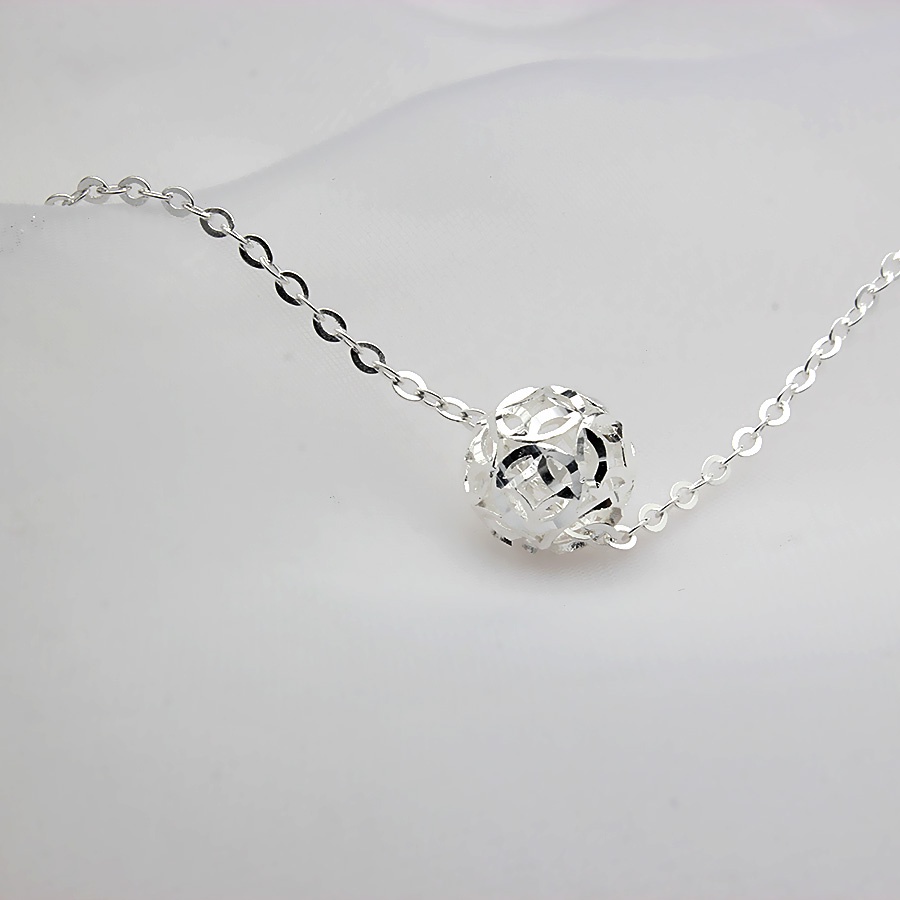 Dây Chuyền Nữ Bạc Hình Cầu Phay BẠC HIỂU MINH DMD423