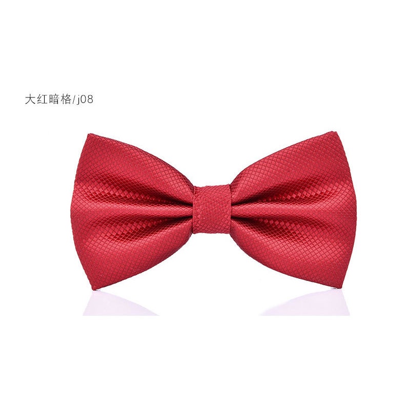 Cà Vạt Nơ Hai Lớp Họa Tiết Sọc Caro Đen Đỏ Phong Cách Hàn Quốc Thời Trang Cho Nam Và Nữ