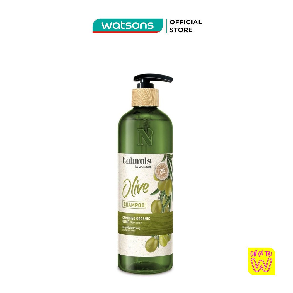 Dầu Gội Naturals By Watsons True Natural Chiết Xuất Olive 490ml