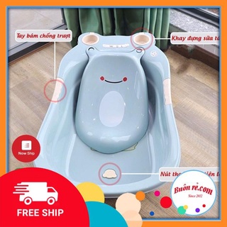 Chậu tắm ếch cho bé hàng Việt Nhật Cao Cấp -Thau tắm cho bé sơ sinh có tấm đỡ hình ếch