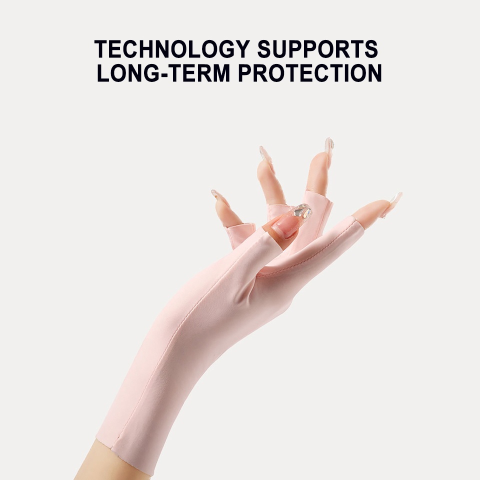 Găng tay thể thao hở ngón chống tia UV siêu nhẹ thông thoáng cho nữ