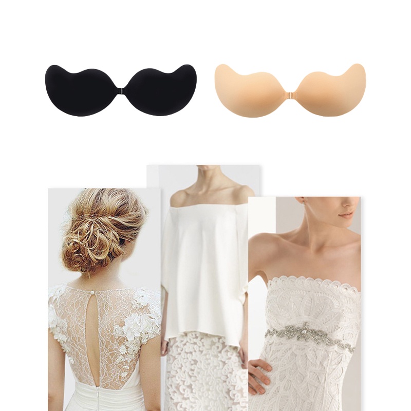 Áo ngực zxyouping silicon tự dính đẩy lên gài nút phía trước liền mạch có thể giặt được có thể tái sử dụng