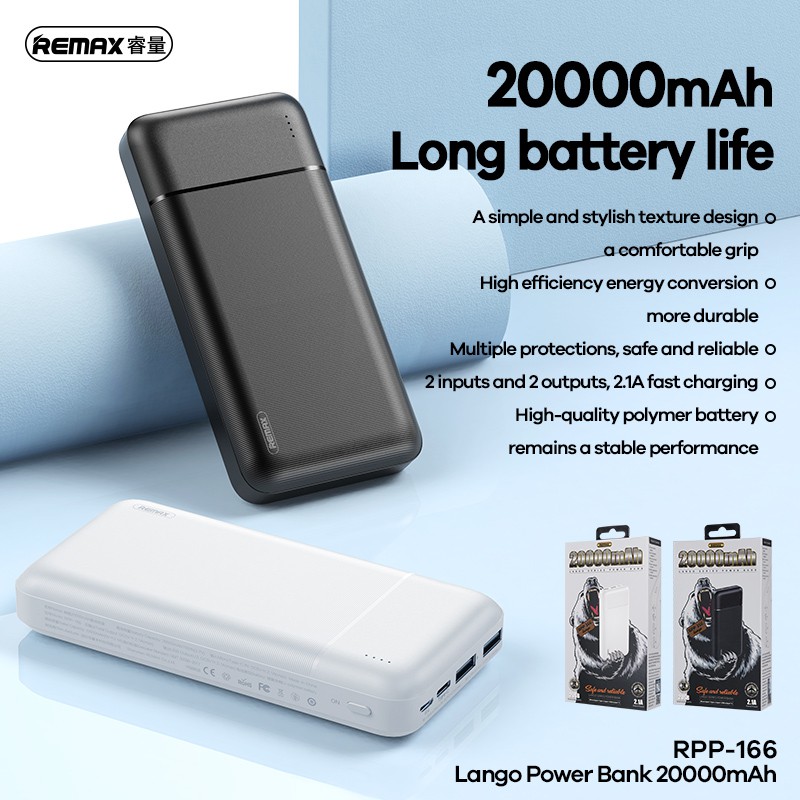 [SIÊU RẺ] Pin Dự Phòng Remax 20000mah 10000mah QC3.0; 2 cổng USB -  Hàng chính hãng