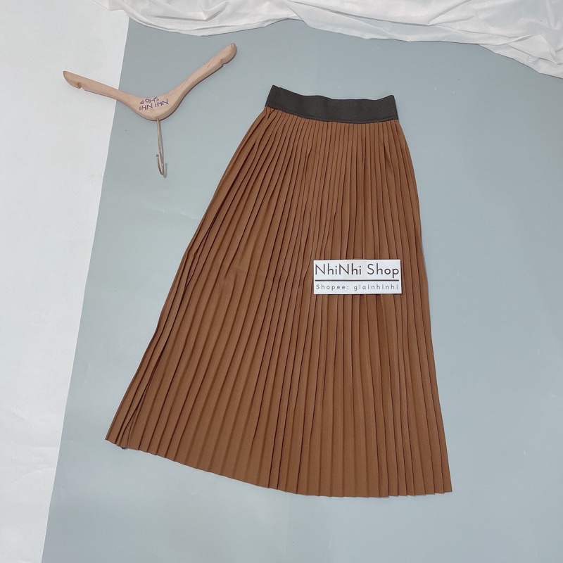 Chân váy maxi xếp ly dài cạp chun co giãn, Chân váy dáng dài cạp cao CV913 - NhiNhi Shop | BigBuy360 - bigbuy360.vn