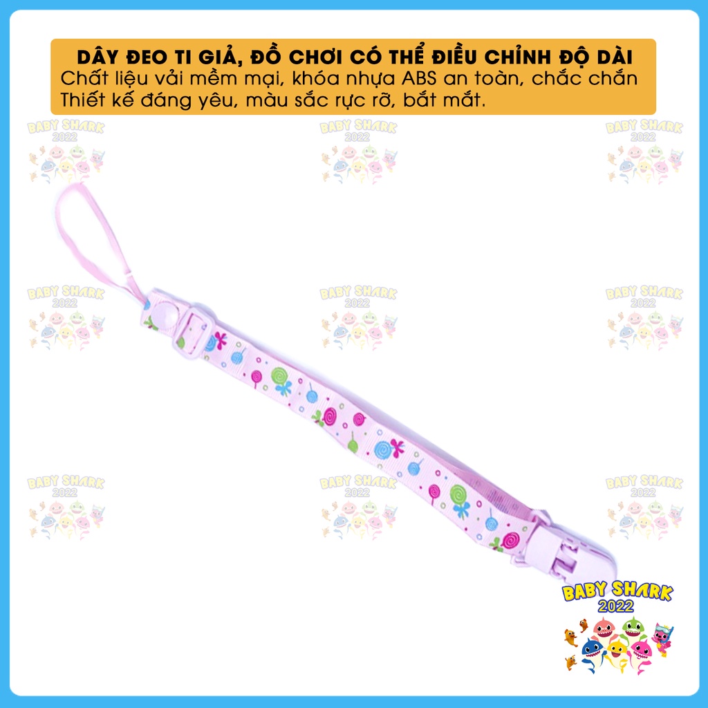 Dây đeo ti giả, gặm nướu cho bé [Dài 44cm, đIều chỉnh được độ dài]