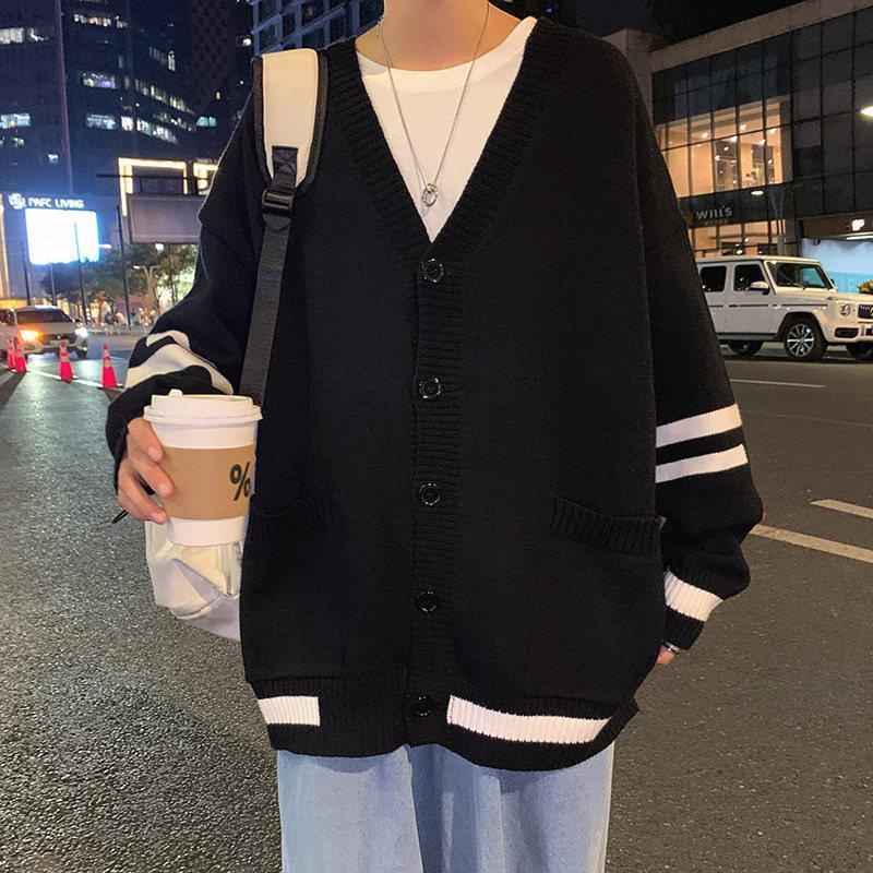 Áo khoác cardigan len cổ chữ V màu sắc thời trang xuân thu mới 2021