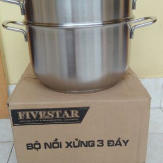 Bộ nồi xửng hấp 3 đáy 24cm
