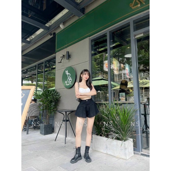 Quần sóc váy chất bò mềm đẹp gọn eo