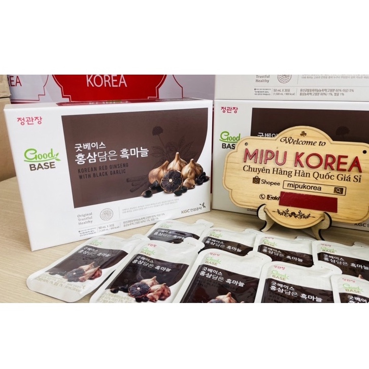 (Date 2/2024) Nước Hồng Sâm Tỏi Đen Goodbase KGC Cheong Kwan Jang Hộp 30 gói x 50ml