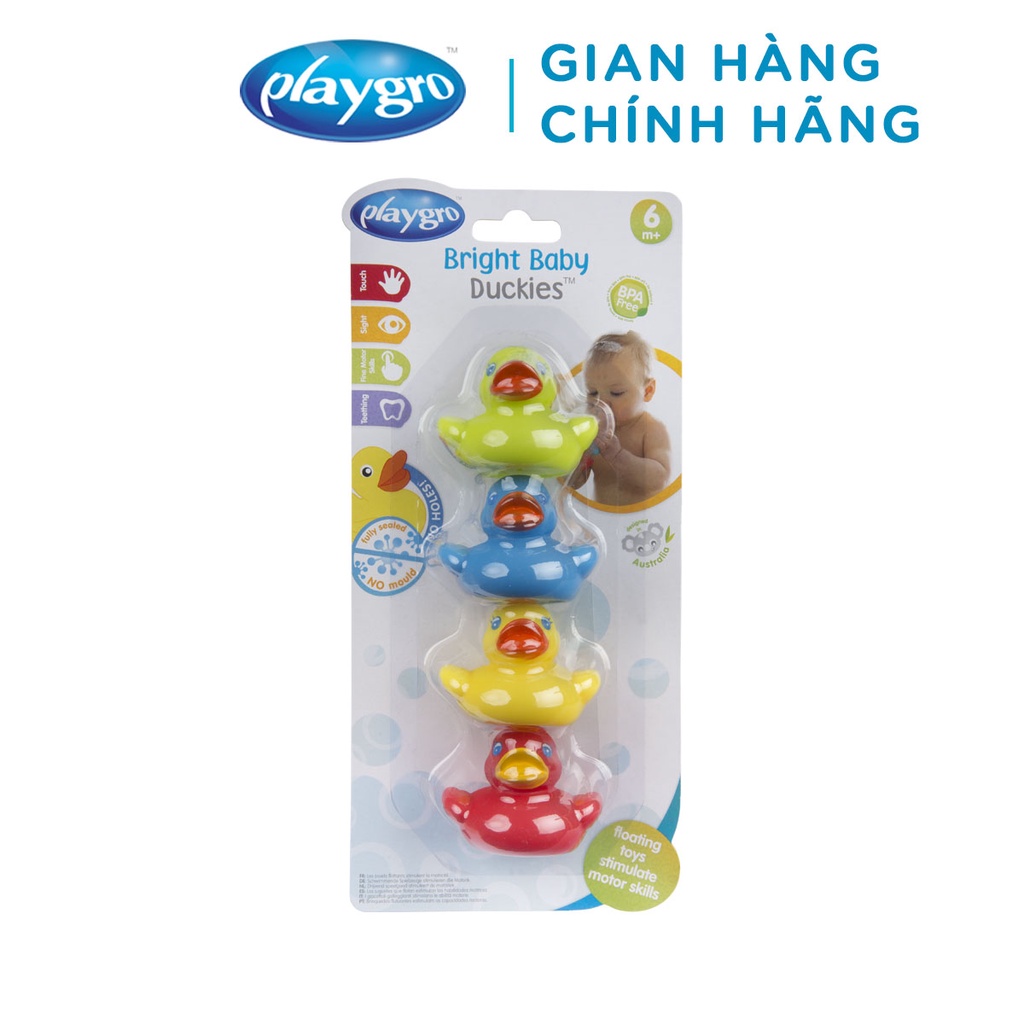 Đồ chơi tắm đàn vịt con rực rỡ Duckie Playgro, cho bé từ 6 tháng