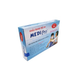 Hộp 10 Cái Khẩu Trang Trẻ Em 3 Lớp Medi Pro (Màu Xanh)