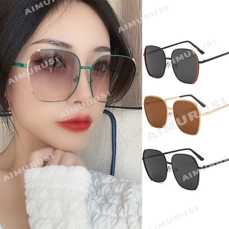 Kính mát gọng vuông oversize màu gradient thời trang Hàn Quốc cho nữ