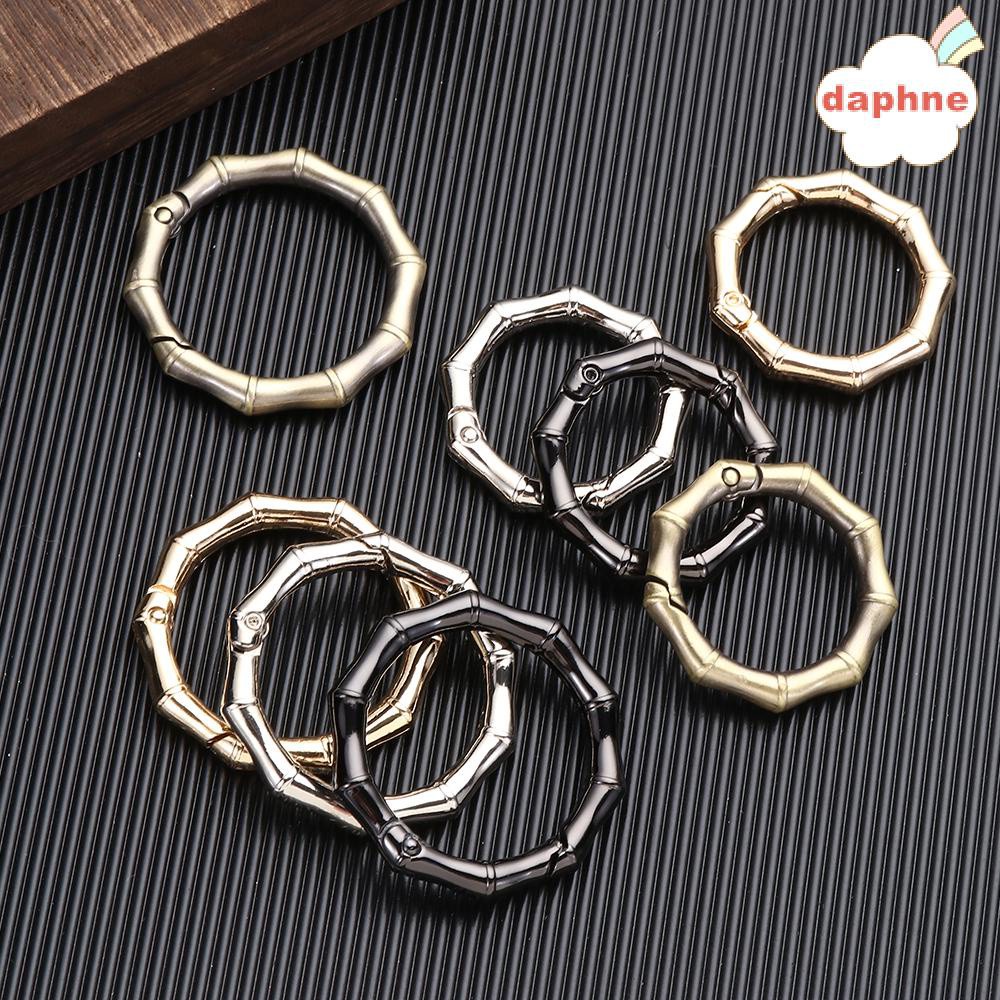 DAPHNE 2.5cm/3.1cm Round Push Trigger Handbags Key Buckles Clips Spring Ring 4 Colors Plated Gate Carabiner Purses Snap Hooks Rings/Multicolor