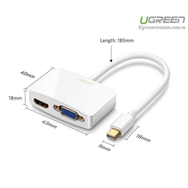 Cáp chuyển đổi Mini Displayport to HDMI / VGA chính hãng Ugreen 10427