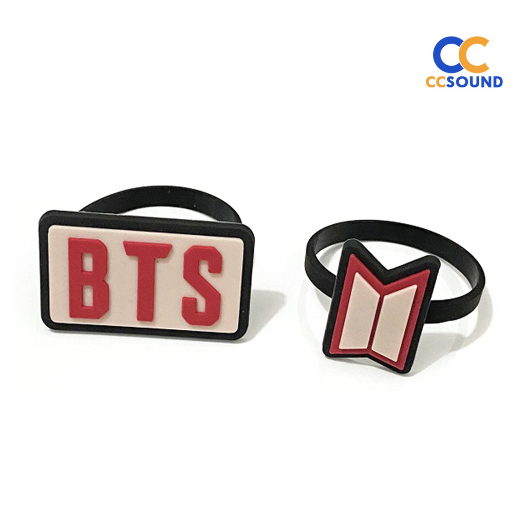 【Toy】2Pcs/Set 3D K-POP BTS Fans Army Concert Bomb Support Lightstick Decor PVC Ring