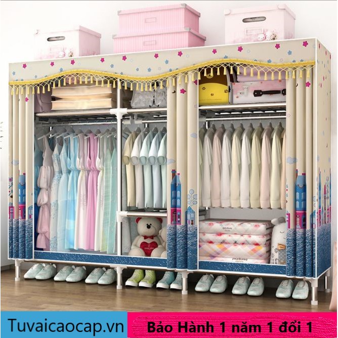 Tủ Vải Metal Khổ 1m3 Khung Thép siêu lớn có bảo hành có ngăn kéo