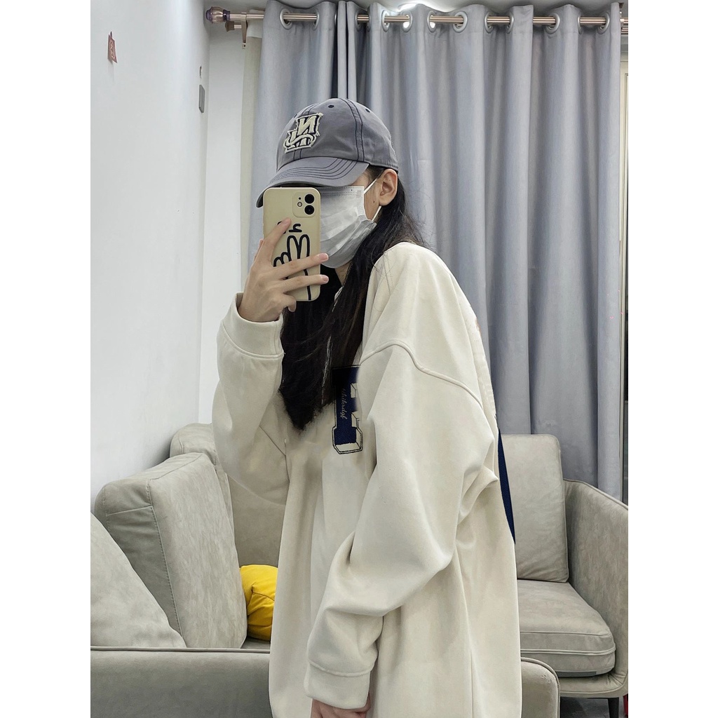SELVZE Áo sweater cổ tròn chất liệu cotton cao cấp thời trang theo phong cách Mỹ cho nữ