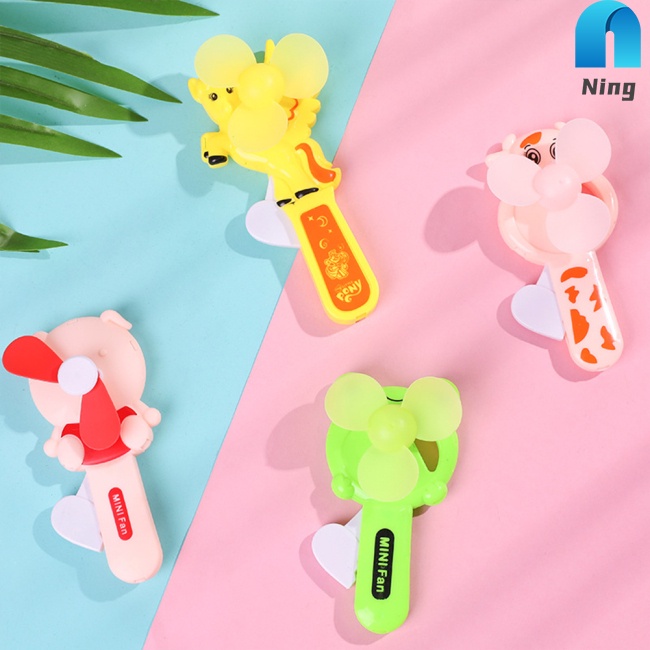 Quạt Làm Mát Cầm Tay Mini Dạng Nhấn Hình Hoạt Hình Dễ Thương Cho Mùa Hè