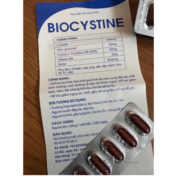 BIOCYSTINE  - Viên uống đẹp da, giảm thâm nám, đẹp tóc, chống lão hóa