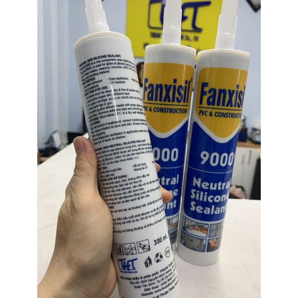 Silicone trung tính Fanxisil 9000 chịu nhiệt dán nhôm kính, gạch, đá, nhựa,...chống dột chống thấm