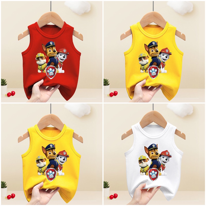 Ao Thun bé trai , áo sát nách hình chú chó cứu hộ 8-20 kg