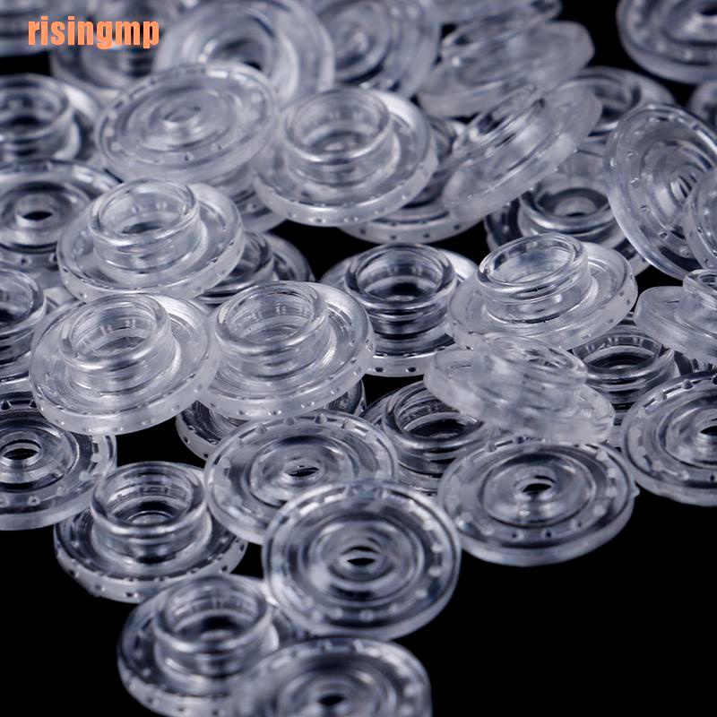 Set 50 cái nút chốt/ nút bấm khuy bằng nhựa trong suốt T5 12mm